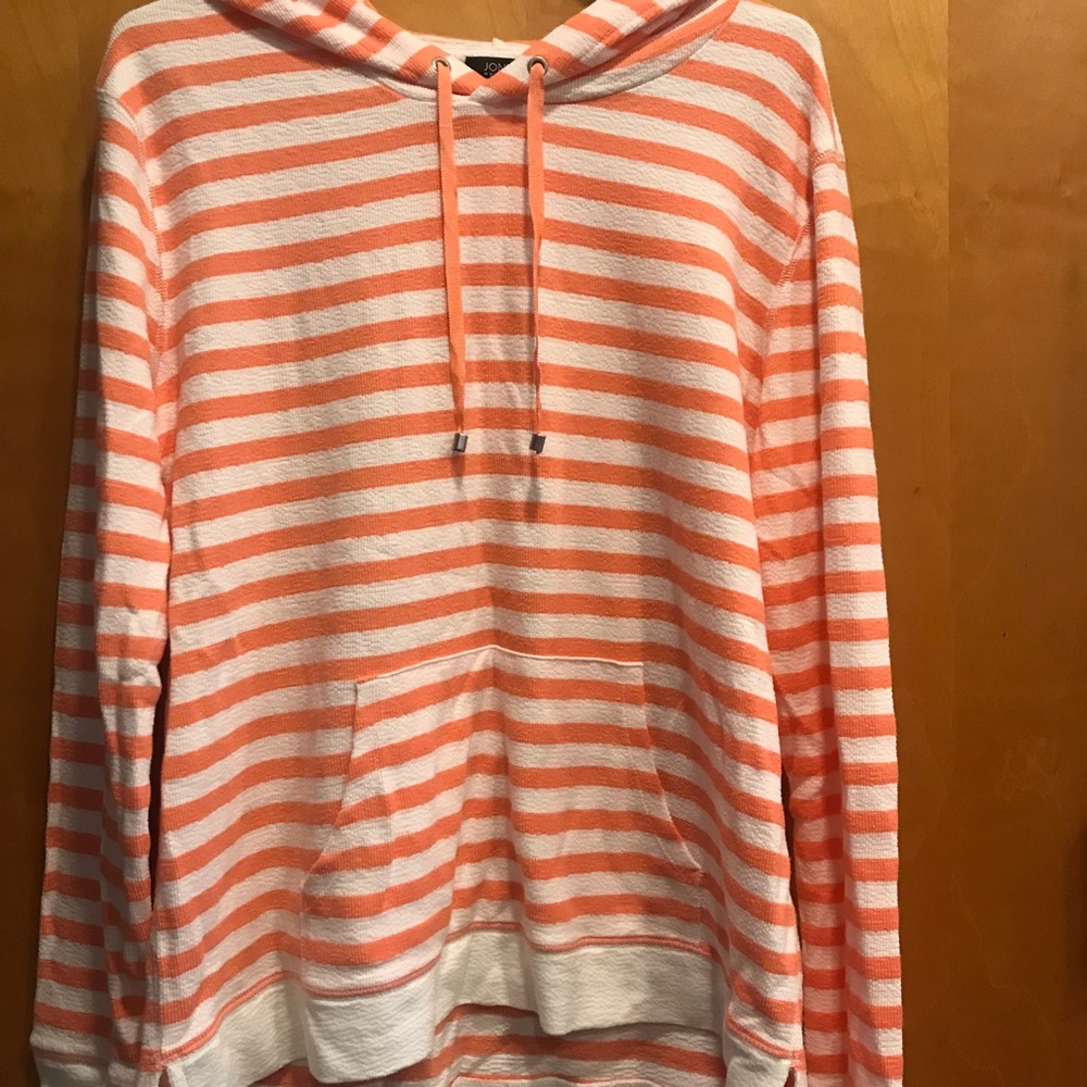 NWOT coral hoodie white stripes